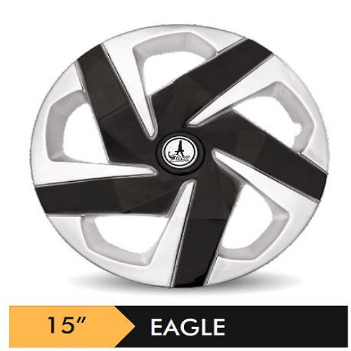 Car Wheel Cover Universal Eagle Black And Silver  Color Design Available 14'' 15'' inches Size Compatible With - R15 INCH Wheel SIze