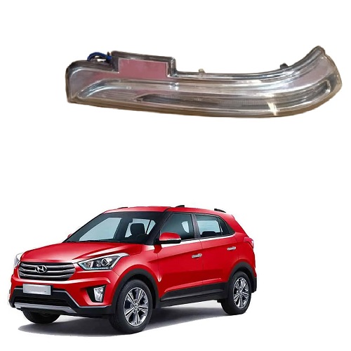 Mirror Indicator Light compatible with Hundai Creta 2015-2019 Type 1 Model set of 1 Yellow- with Scotch Lock (LEFT PASSENGER SIDE)