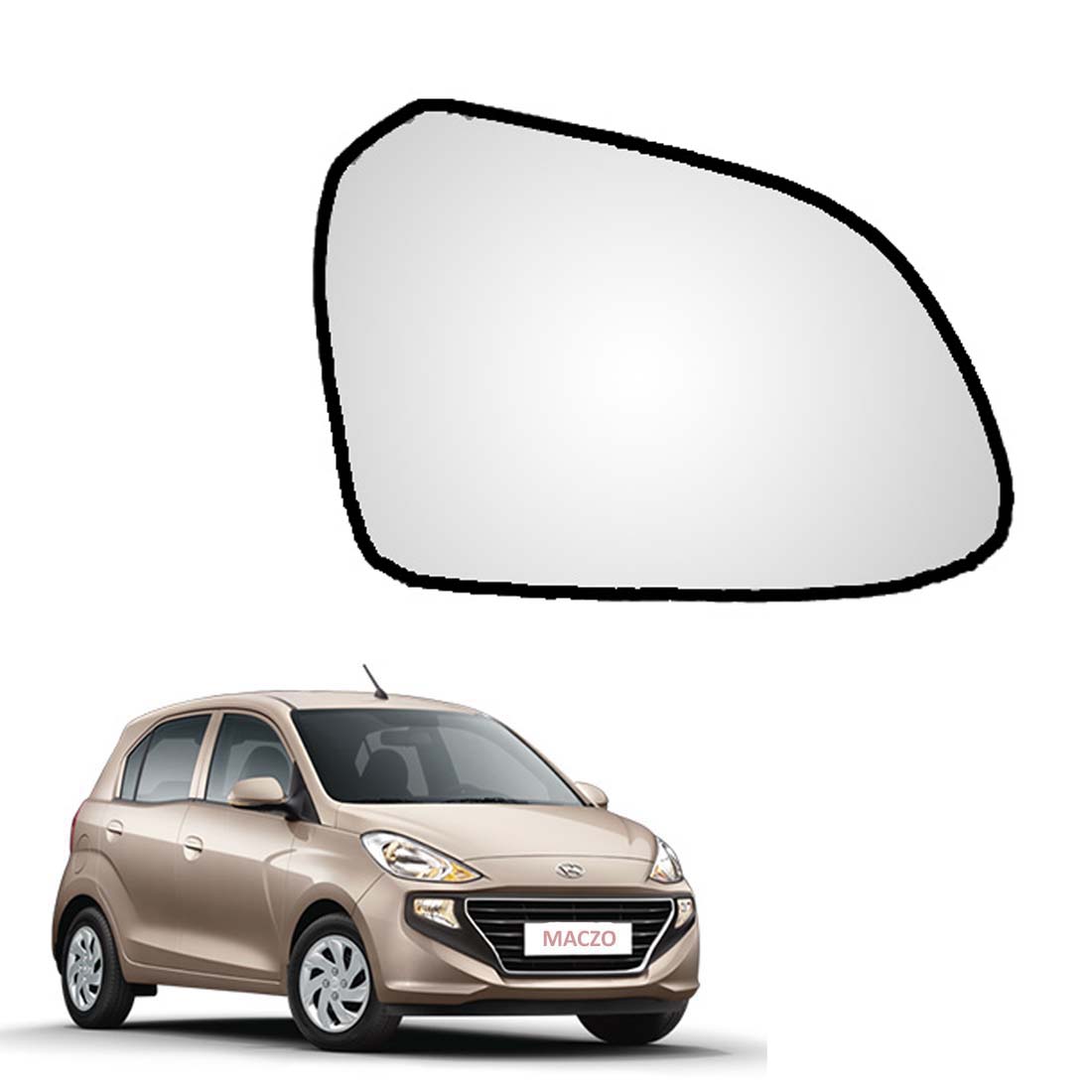 Car Replacement Right Side Rear View Mirror Glass for Hyundai Santro Asta/Sportz Model