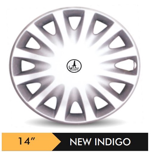 Car Wheel Cover/caps (NEW INDIGO - SILVER) Compatible With - R14 INCHES RIM SIZE