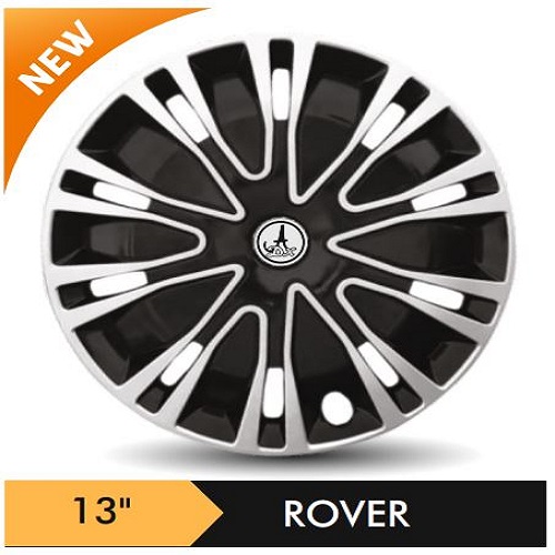 Car Wheel Cover/caps (ROVER - BLACK AND SILVER) Compatible With - R13 INCHES RIM SIZE