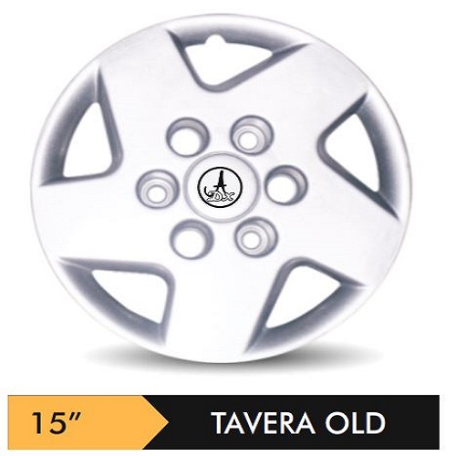 Car Wheel Cover/caps (TAVERA OLD - SILVER) Compatible With - R15 INCHES RIM SIZE