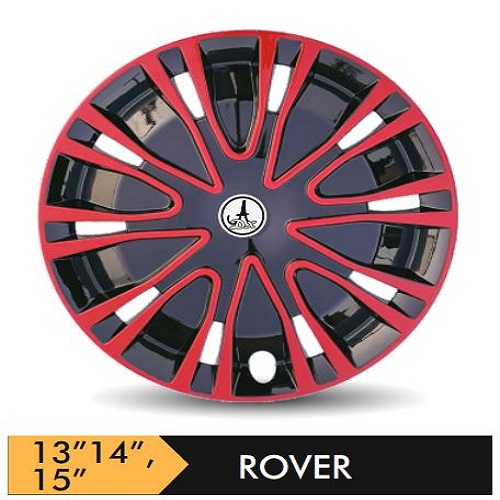 Car Wheel Cover/caps (ROVER - RED AND BLACK) Compatible With - R15 INCHES RIM SIZE