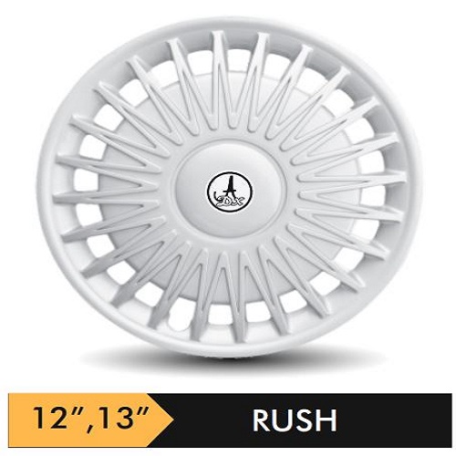 Car Wheel Cover/caps (RUSH - SILVER) Compatible With - R13 INCHES RIM SIZE