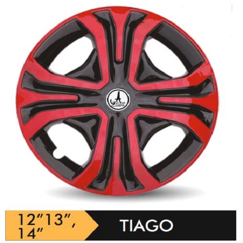 Car Wheel Cover/caps (TIGO - BLACK AND RED) Compatible With - R13 INCHES RIM SIZE