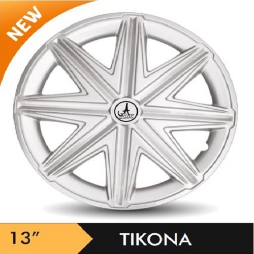 Car Wheel Cover/caps (TIKONA - SILVER) Compatible With - R13 INCHES RIM SIZE