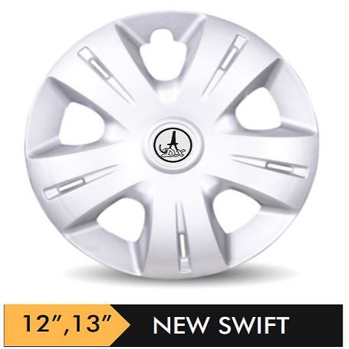 Car Wheel Cover/caps (NEW SFT - SILVER) Compatible With - R12 INCHES RIM SIZE