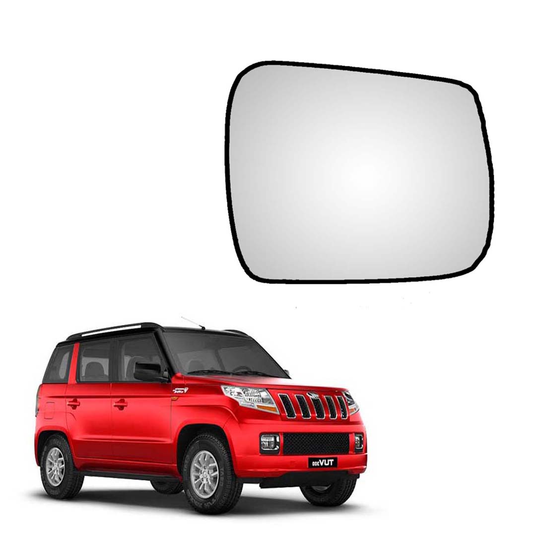 Car Replacement Right Side Rear View Mirror Glass for Mahindra TUV-300 Model 2015-2024