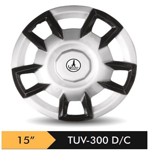 Car Wheel Cover/caps (TUV300 - BLACK AND SILVER) Compatible With - R15 INCHES RIM SIZE
