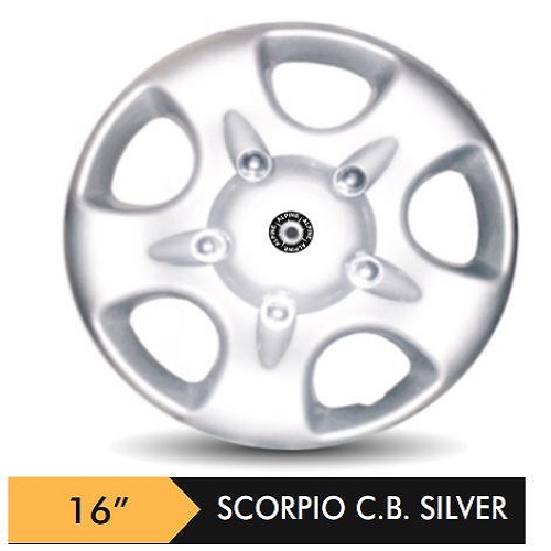 Car Wheel Cover/caps (SCORPIO CB - SILVER) Compatible With - R16 INCHES RIM SIZE