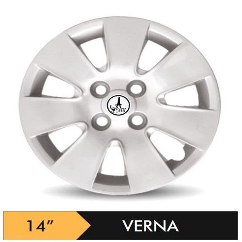 Car Wheel Cover/caps (VERNA - SILVER) Compatible With - R14 INCHES RIM SIZE