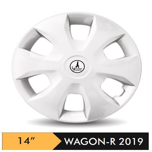 Car Wheel Cover/caps (WAGONR VXI 2019 - SILVER) Compatible With - R14 INCHES RIM SIZE