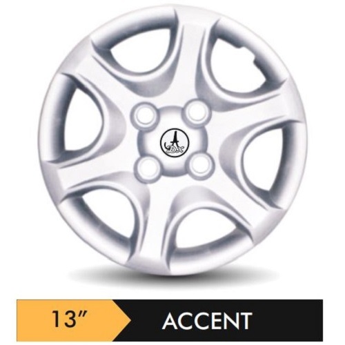 Car Wheel Cover/caps (ACCENT - SILVER) Compatible With - R13 INCHES RIM SIZE