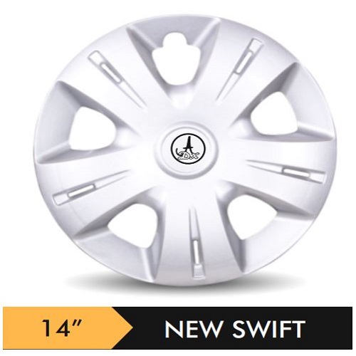 Car Wheel Cover/caps (NEW SWIFT - SILVER) Compatible With - R14 INCHES RIM SIZE