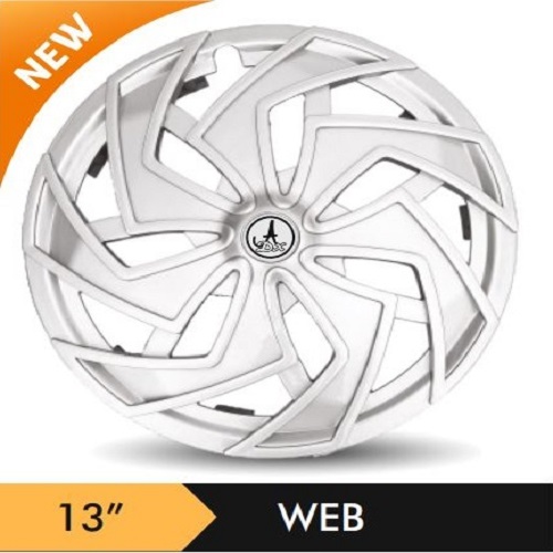 Car Wheel Cover/caps (WEB - SILVER) Compatible With - R13 INCHES RIM SIZE