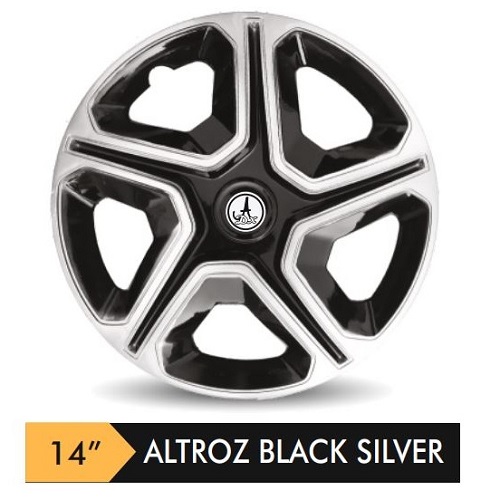 Car Wheel Cover/caps (ALTROZ - BLACK AND SILVER) Compatible With - R14 INCHES RIM SIZE