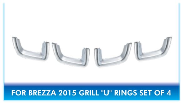 Maruti Brezza Front Grill (U Type Ring Chrome Grill) Set Of 4 Pcs