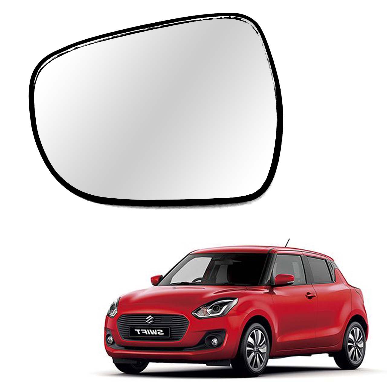 Car Replacement Left Side Rear View Mirror Glass for Maruti Swift/Dzire LXI/LDI (Model 2018-2023)