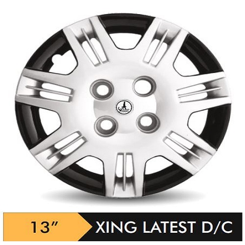 Car Wheel Cover/caps (SANTRO XING - BLACK AND SILVER) Compatible With - R13 INCHES RIM SIZE