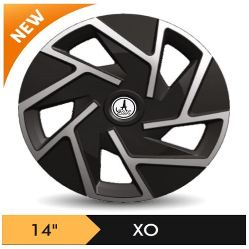 Car Wheel Cover/caps (XO - BLACK AND SILVER) Compatible With - R14 INCHES RIM SIZE
