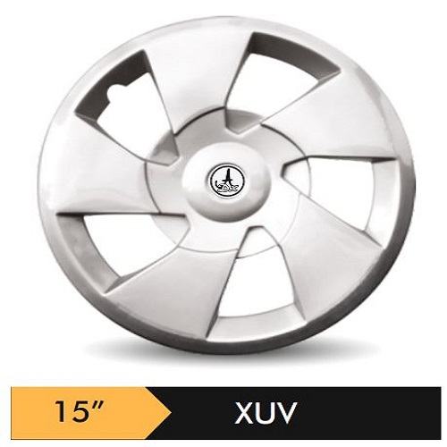 Car Wheel Cover/caps (XUV - SILVER) Compatible With - R15 INCHES RIM SIZE
