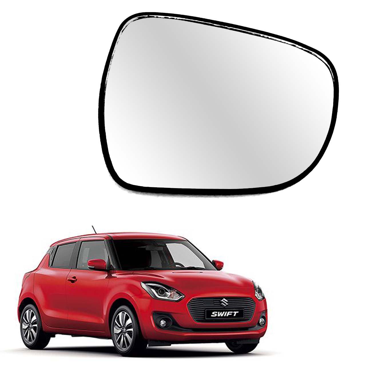 Car Replacement Right Side Rear View Mirror Glass for Maruti Swift/Dzire LXI/LDI (Model 2018-2023)