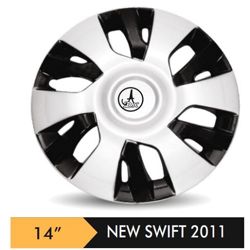 Car Wheel Cover/caps (NEW SWIFT 2011 - BLACK AND SILVER) Compatible With - R14 INCHES RIM SIZE