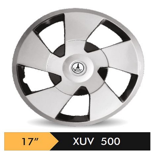 Car Wheel Cover/caps (XUV500 - BLACK AND SILVER) Compatible With - R17 INCHES RIM SIZE