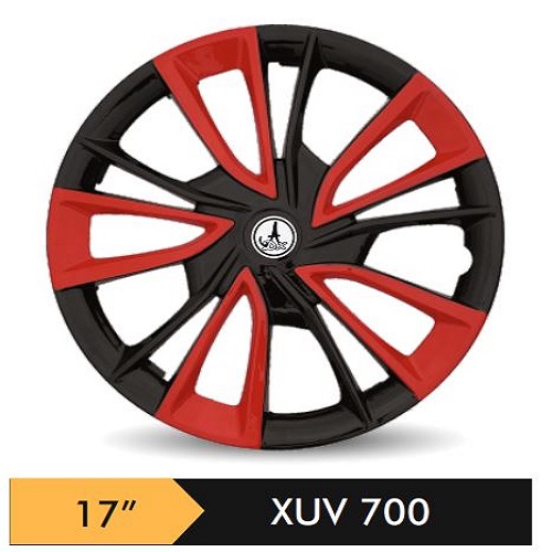 Car Wheel Cover/caps (XUV700 - RED AND BLACK) Compatible With - R17 INCHES RIM SIZE
