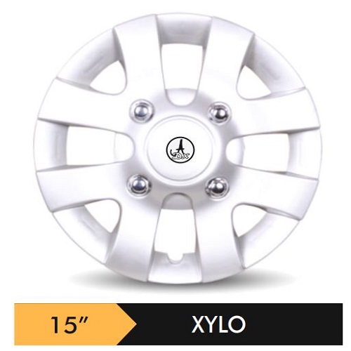 Car Wheel Cover/caps (XYLO - SILVER) Compatible With - R15 INCHES RIM SIZE