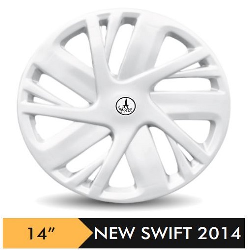 Car Wheel Cover/caps (NEW SWIFT 2014 - SILVER) Compatible With - R14 INCHES RIM SIZE