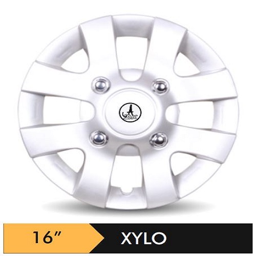 Car Wheel Cover/caps (XYLO - SILVER) Compatible With - R16 INCHES RIM SIZE
