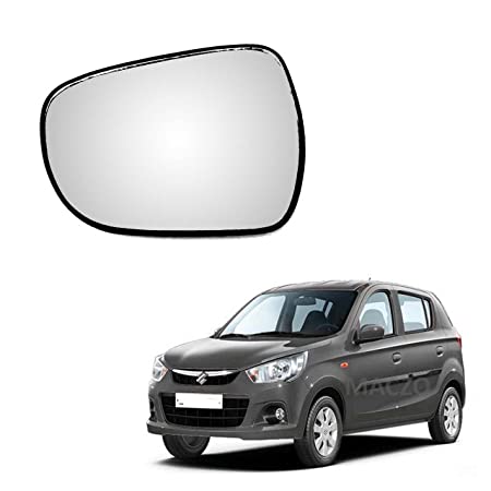 Car Replacement Left Side Rear View Mirror Glass for Maruti Alto K10 Type-2 (Model 2014-2021)