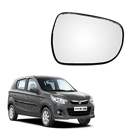 Car Replacement Right Side Rear View Mirror Glass for Maruti Alto K10 Type-2 (Model 2014-2021)