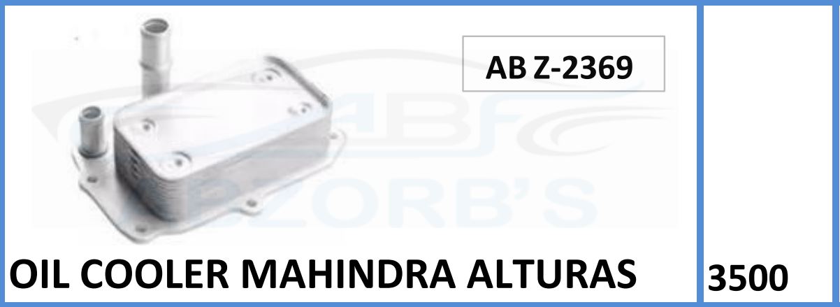 Oil Cooler Compatible With Mahindra Alturas - ABZ-2369