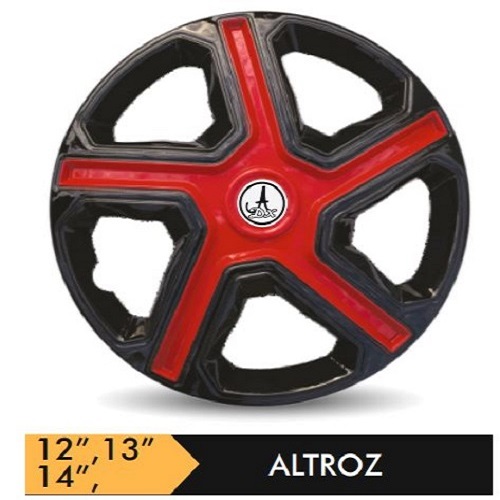 Car Wheel Cover/caps (ALTZ - BLACK AND RED) Compatible With - R13 INCHES RIM SIZE