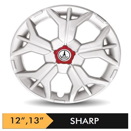 Car Wheel Cover Universal Sharp Silver Color Design Available 12'' 13'' 14'' 15'' inches Size Compatible With - R12 INCH Wheel Size
