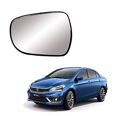 Car Replacement Left Side Rear View Mirror Glass for Maruti Ciaz 2017-2022 Model Type-2