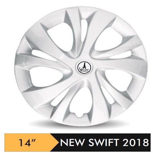 Car Wheel Cover/caps (NEW SWIFT 2018 - SILVER) Compatible With - R14 INCHES RIM SIZE