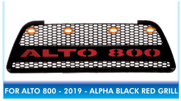 Maruti Alto 800 2019 Alpha Black Red Front Grill