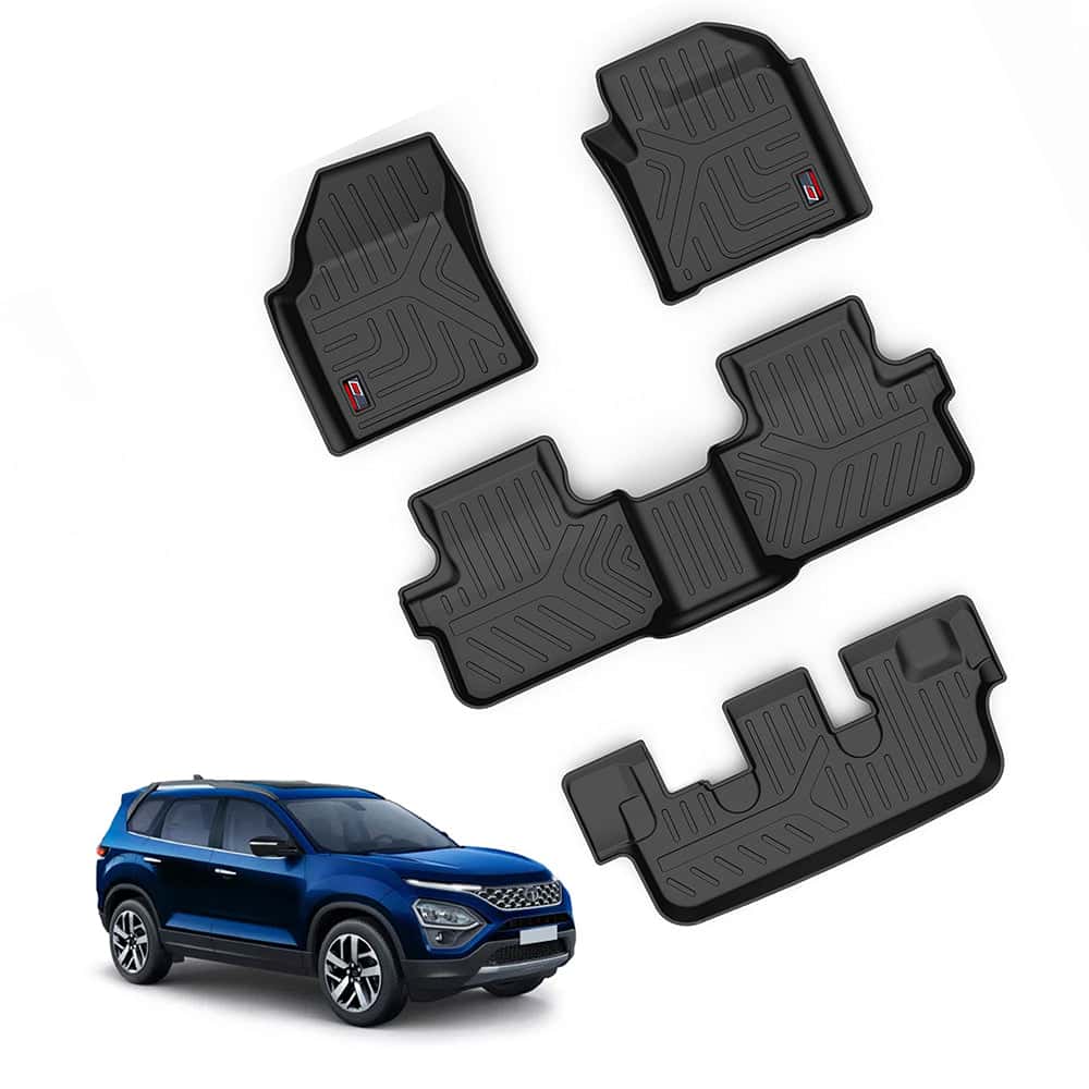 AUTO SPARE WORLD - GFX Life Long Car Floor Mats for Tata Motors Safari - Manual (2021) (6 Seater)