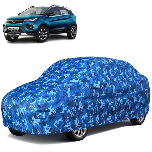  6X6 100% Waterproof Car Body Cover Compatible with Tata Nexon 100% Waterproof with Mirror & Antenna Pocket Triple Stitched Bottom Elastic Dustproof Full Body Protection (Cloud Series)