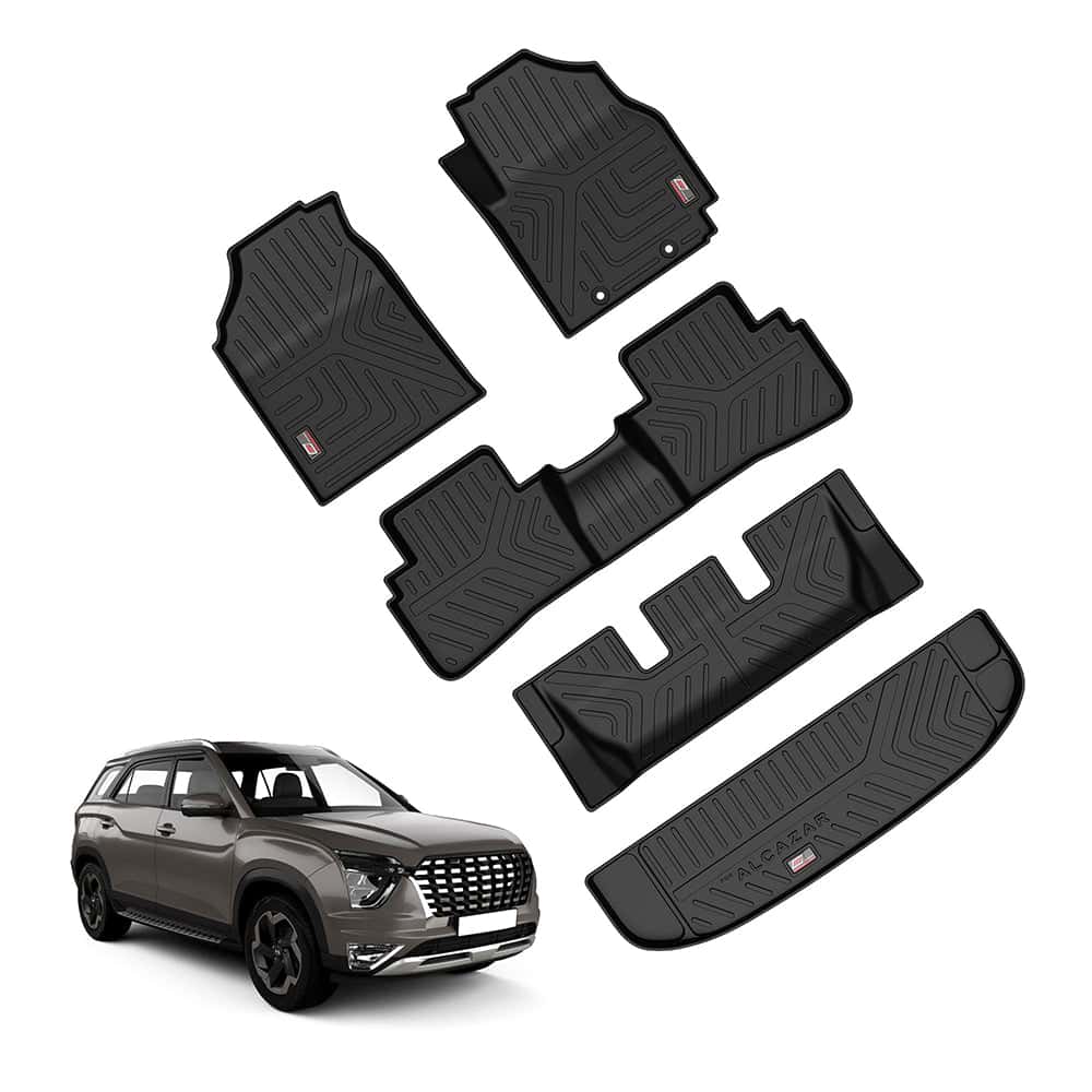 AUTO SPARE WORLD - GFX Life Long Car Floor Mats for Hyundai Alcazar (2021 ONWARDS)