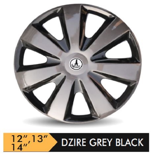 Car Wheel Cover/caps (DZIRE - BLACK AND GREY) Compatible With - R14 INCHES RIM SIZE