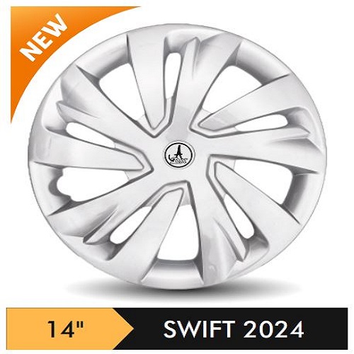 Car Wheel Cover/caps (NEW SWIFT 2024 - SILVER) Compatible With - R14 INCHES RIM SIZE