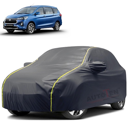 Waterproof Car Body Cover Compatible with Toyota Rumion 100% Waterproof with Mirror & Antenna Pocket Triple Stitched Bottom Elastic Dustproof Full Body Protection (Grey Series)