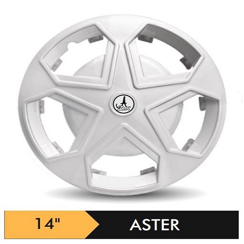 Car Wheel Cover/caps (ASTER - SILVER) Compatible With - R14 INCHES RIM SIZE