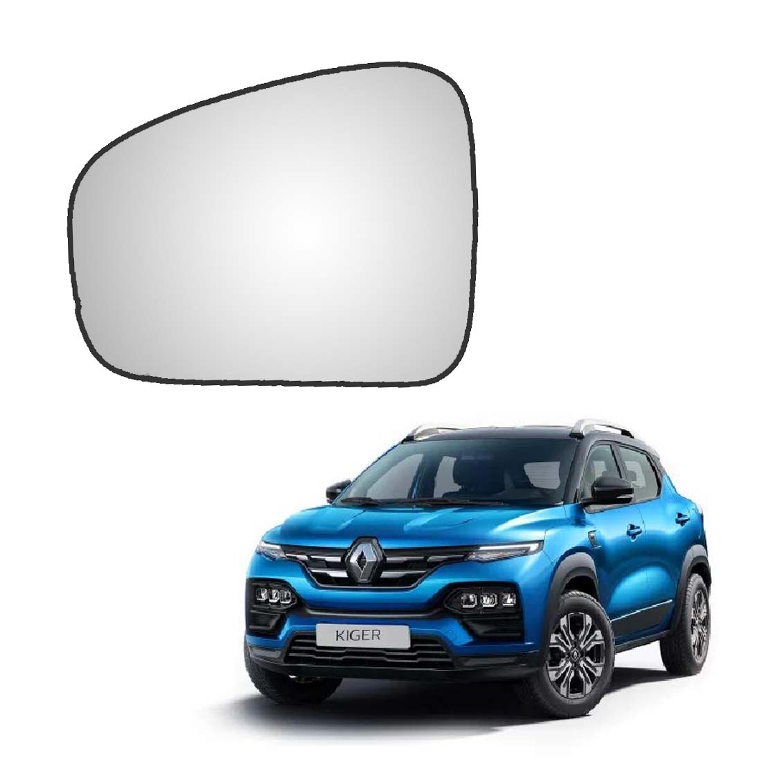 Car Replacement Left (Passenger) Side Rear View Mirror Glass Plate for Renault Kiger 2021-2024 Model