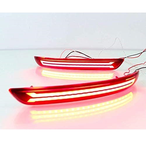  Rear Bumper LED Matrix Reflector Brake Light For Innova Crysta 2016-2020 Models, Set of 2 Pc, With Running Indicator Function( B Model)