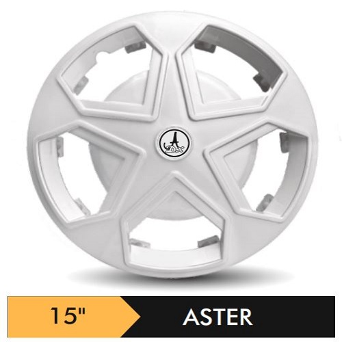 Car Wheel Cover/caps (ASTER - SILVER) Compatible With - R15 INCHES RIM SIZE
